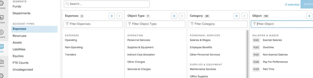 The OpenGov chart of accounts manager