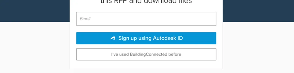 BuildingConnected sign-in screen used in Autodesk SSO