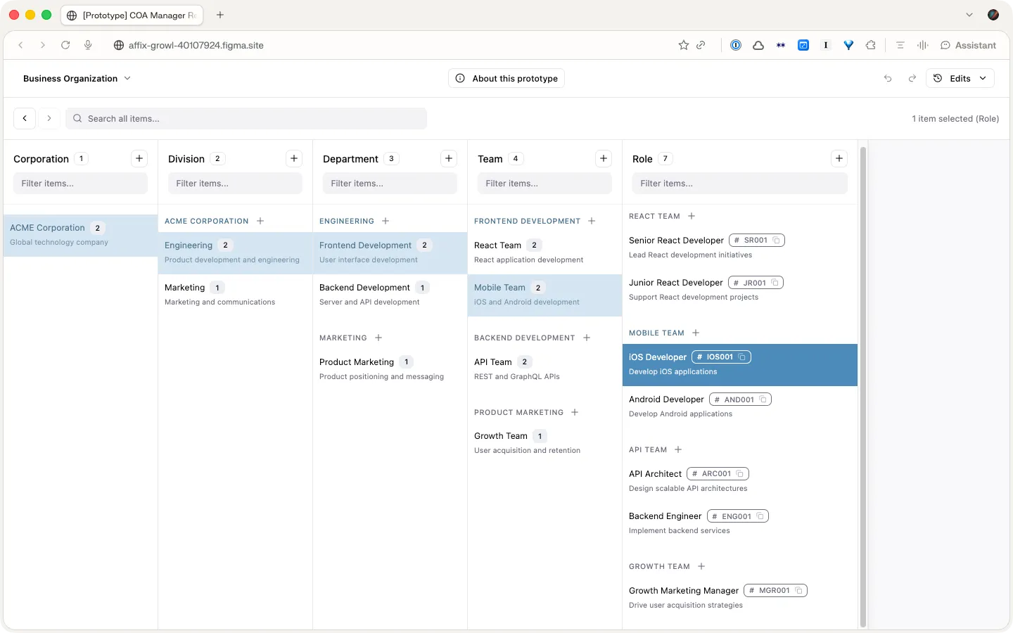 OpenGov chart-of-accounts manager prototype